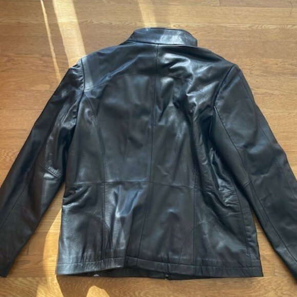 Kenneth Cole Reaction Black Leather Women's Jacket XL - Picture 3 of 4